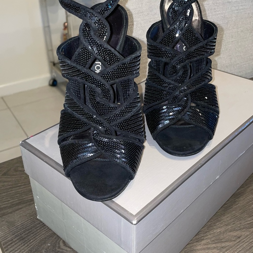 Tom Ford sequined black high heels - Picture 8 of 13